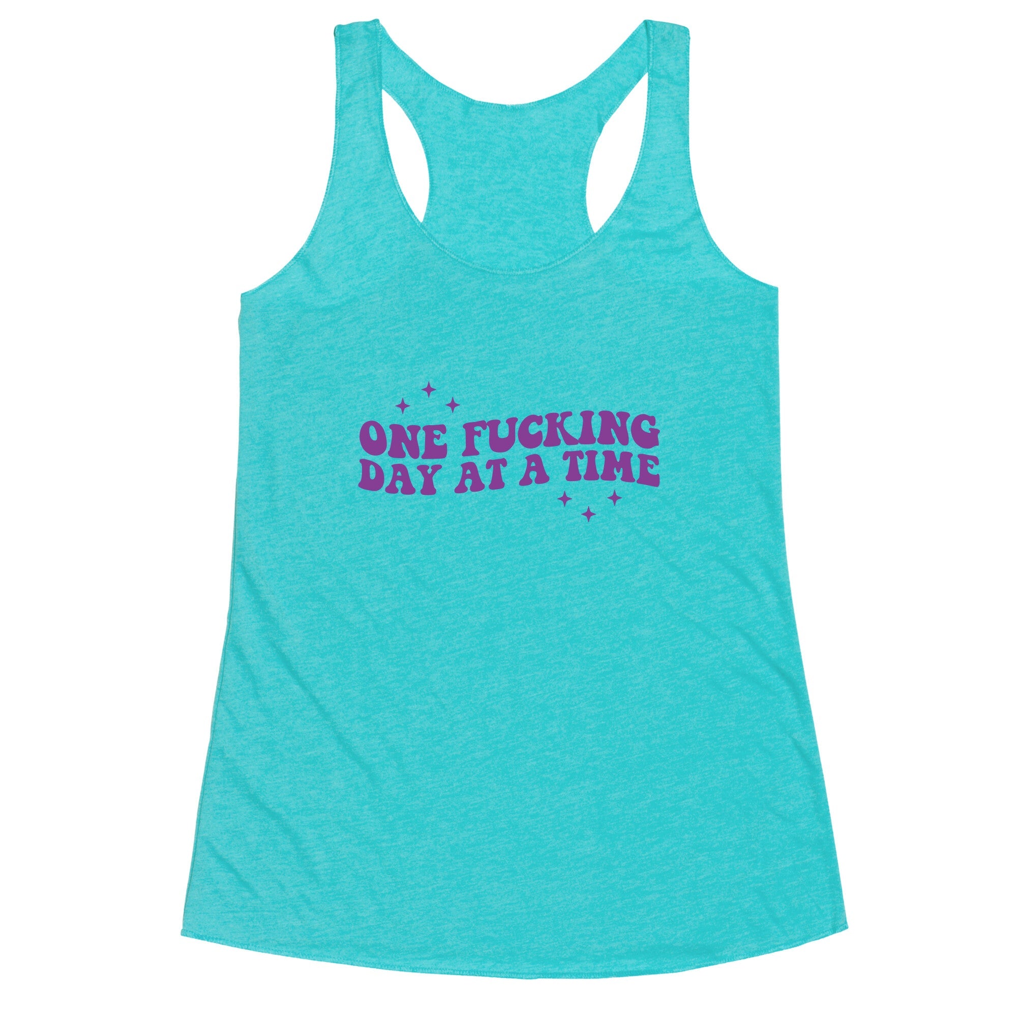 One Fucking Day At A Time Racerback Tank