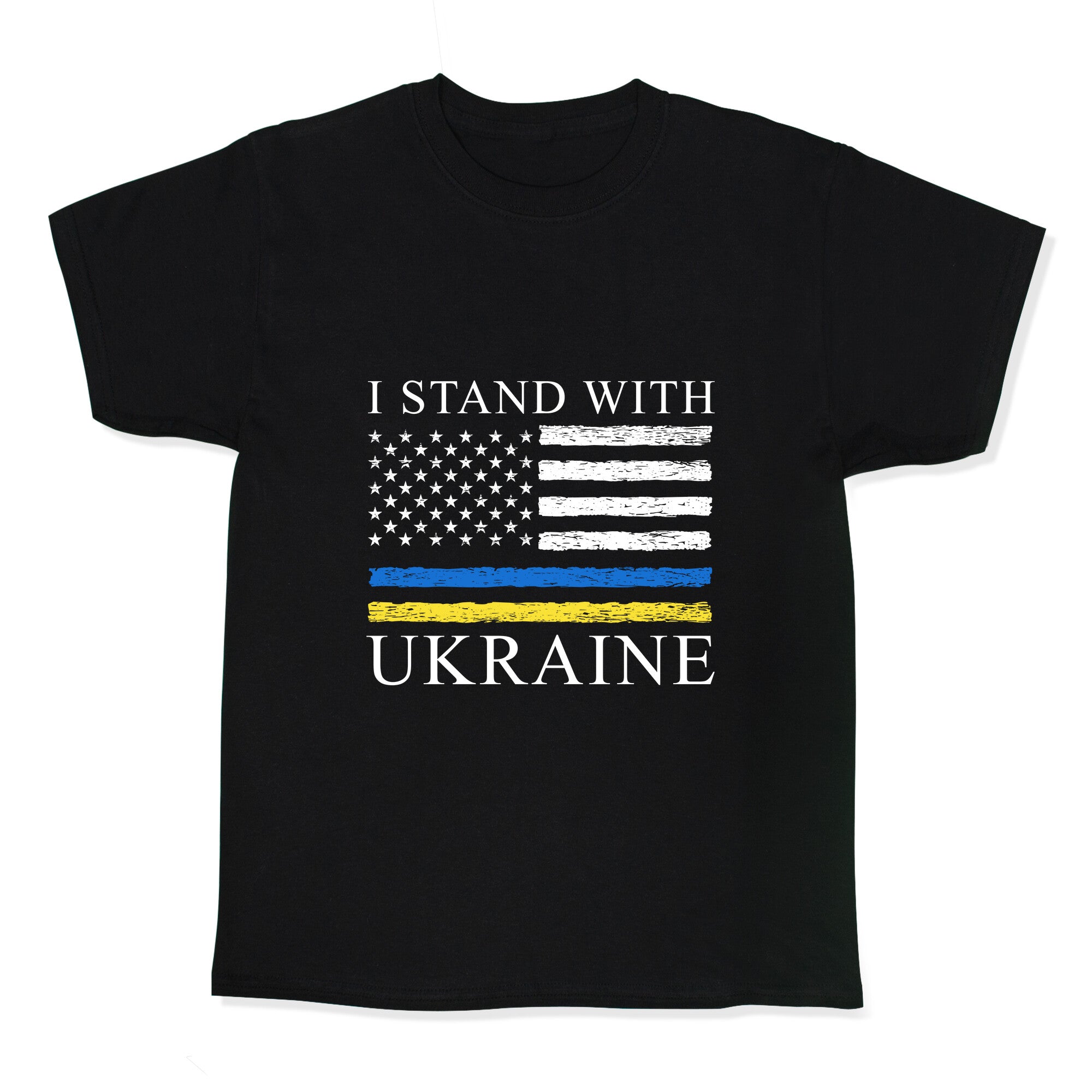 I Stand With Ukraine Flag Kids Tee