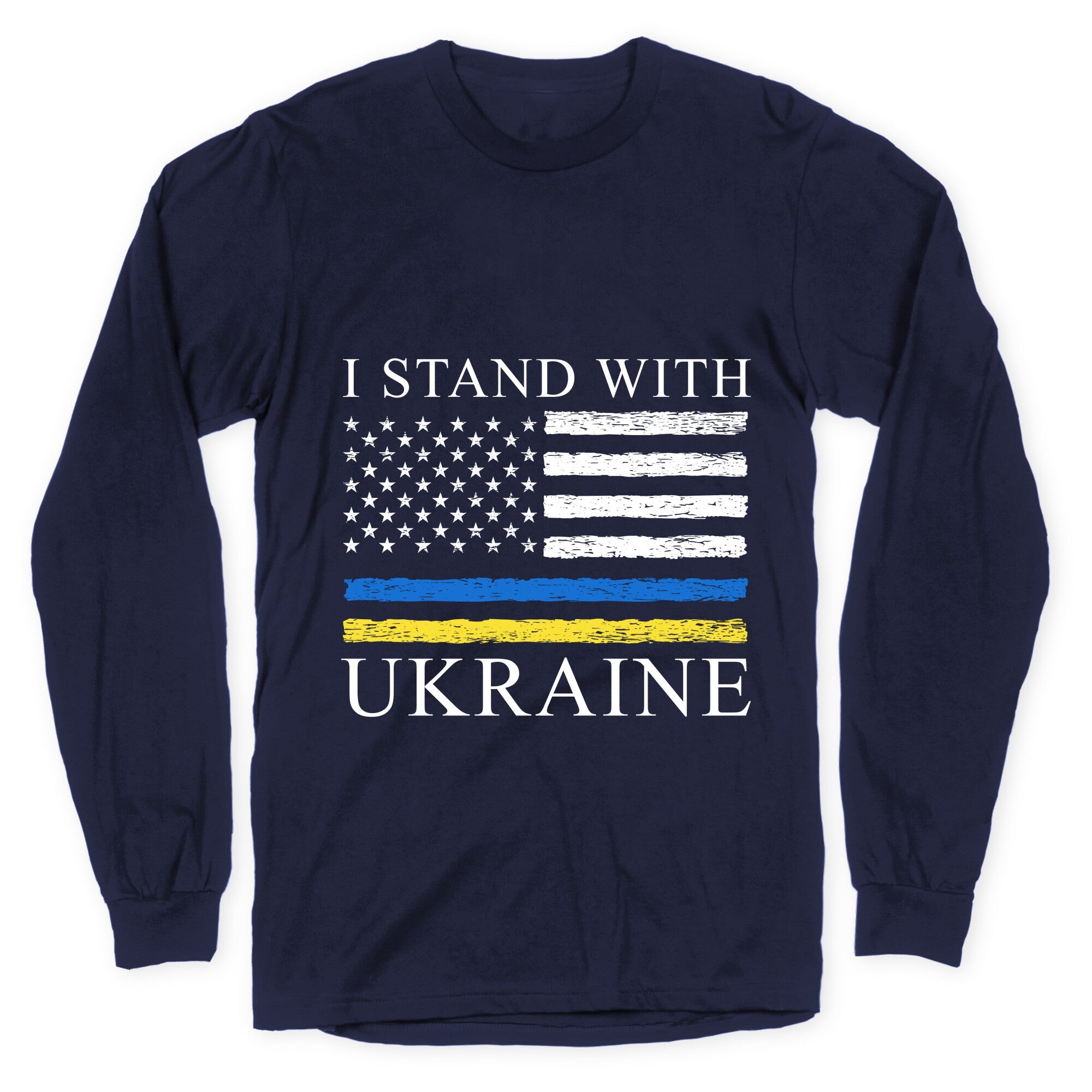 I Stand With Ukraine Flag Longsleeve Tee