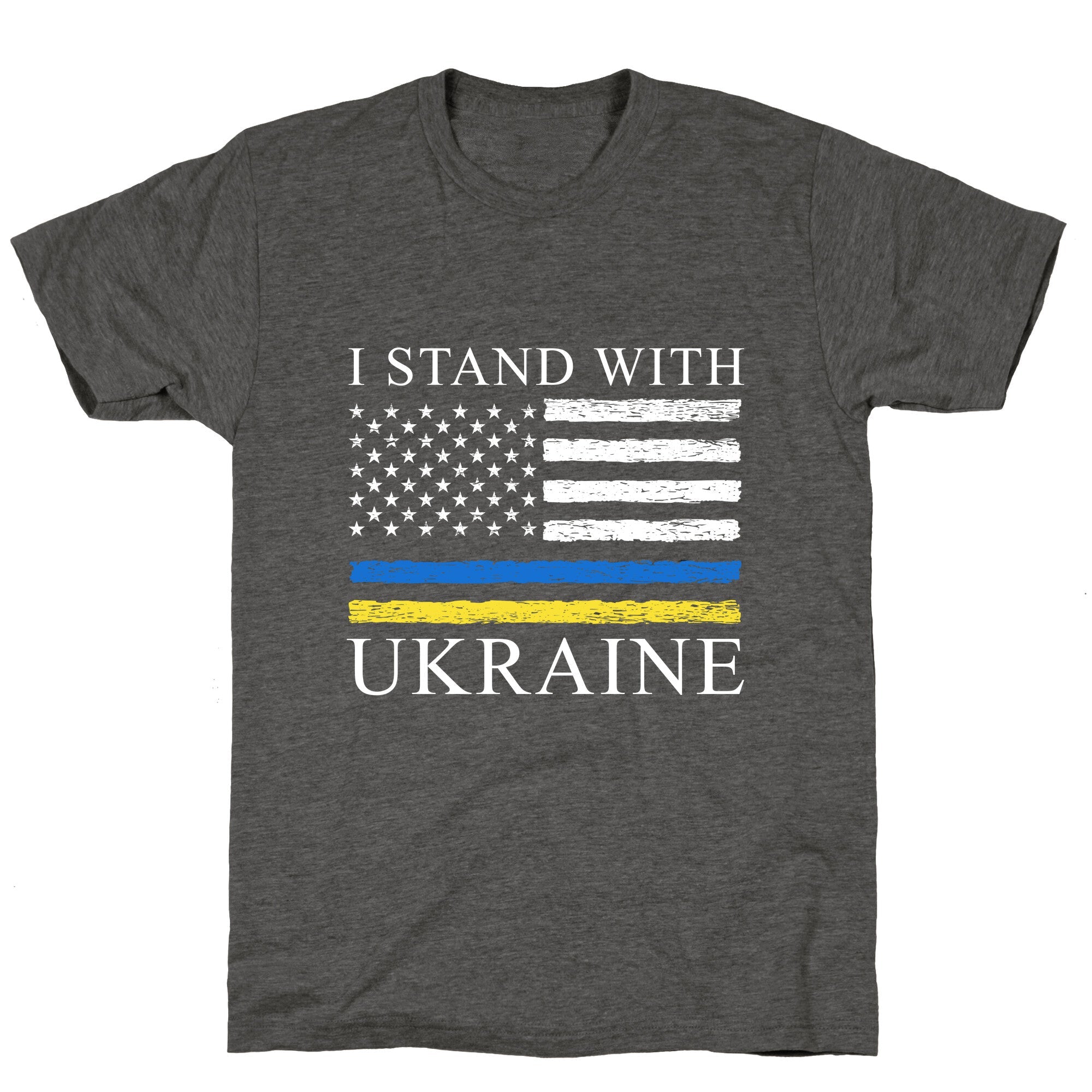 I Stand With Ukraine Flag Unisex Triblend Tee