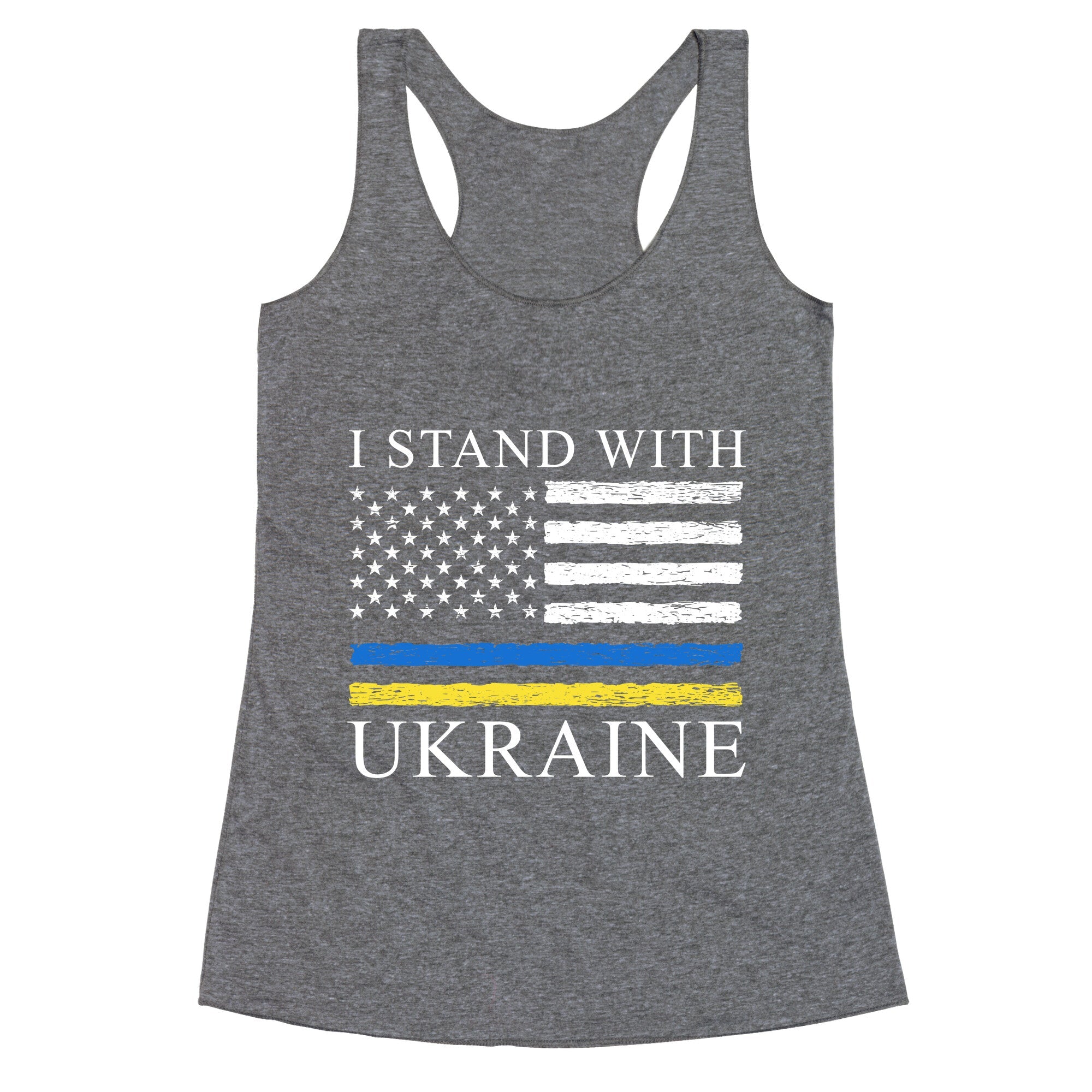 I Stand With Ukraine Flag Racerback Tank