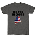 See You In Court Gov Janet Mills Unisex Triblend Tee