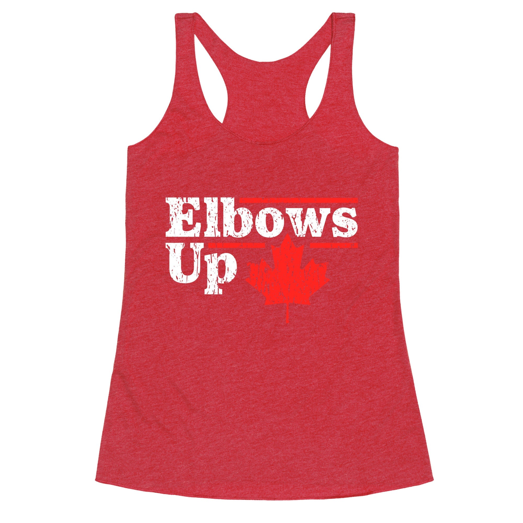 Elbows Up Canada Leaf Racerback Tank