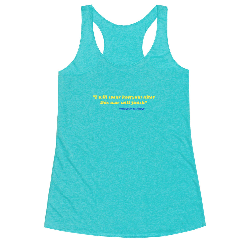 Zelensky Costume Quote Racerback Tank