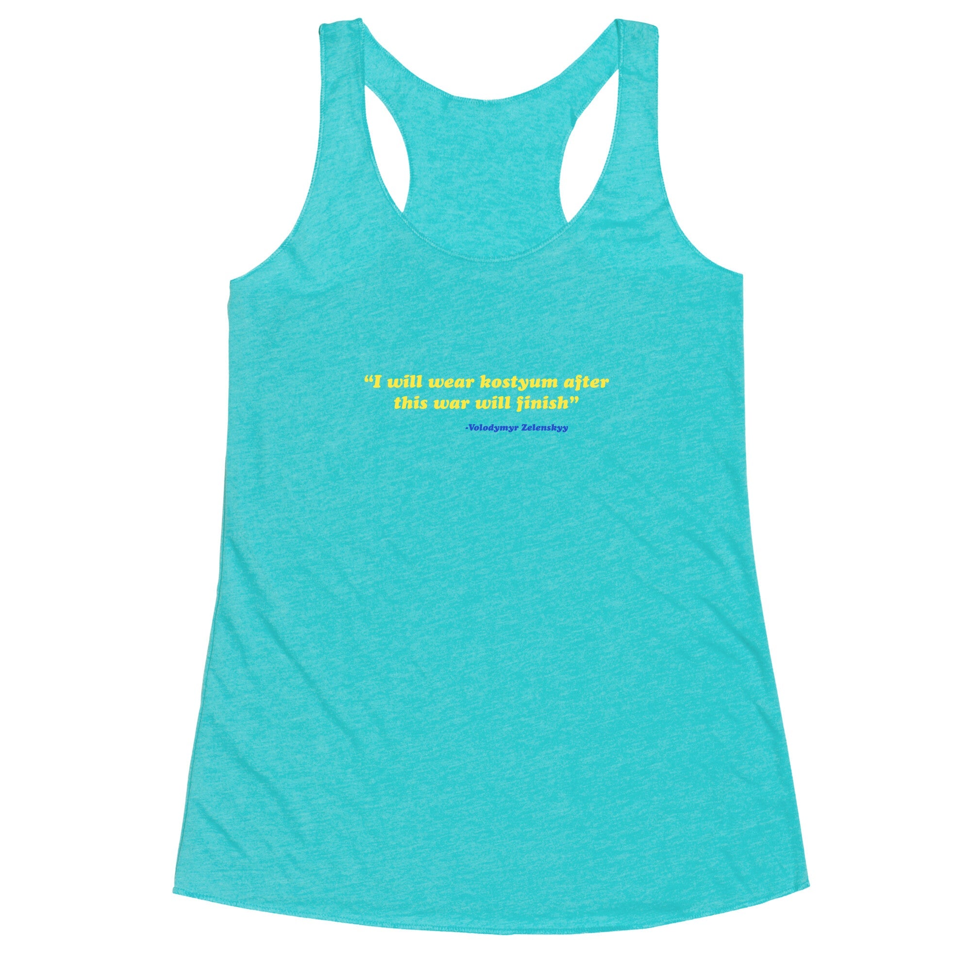 Zelensky Costume Quote Racerback Tank