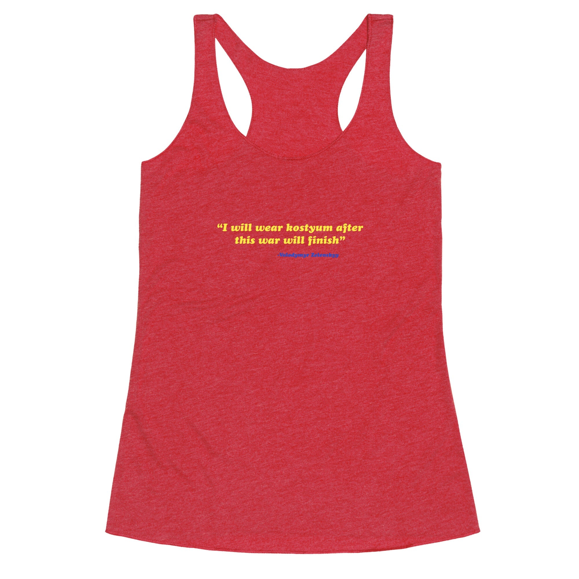 Zelensky Costume Quote Racerback Tank