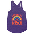 Everyone Is Welcome Here Rainbow Racerback Tank