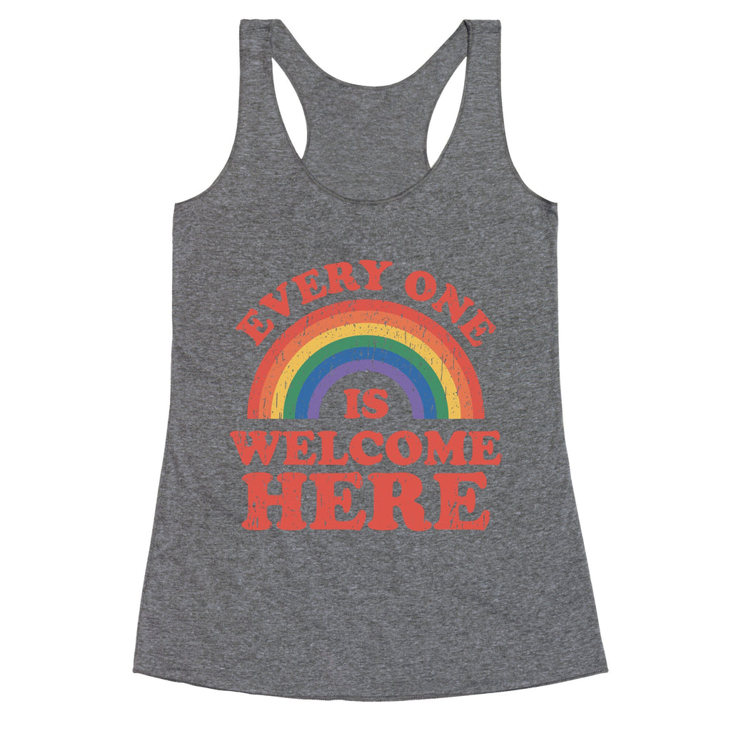 Everyone Is Welcome Here Rainbow Racerback Tank