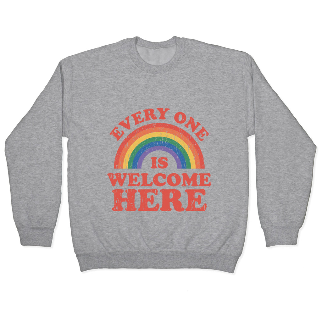 Everyone Is Welcome Here Rainbow Crewneck Sweatshirt