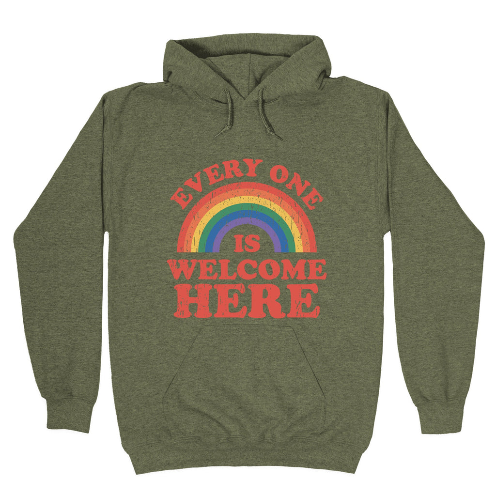 Everyone Is Welcome Here Rainbow Hoodie