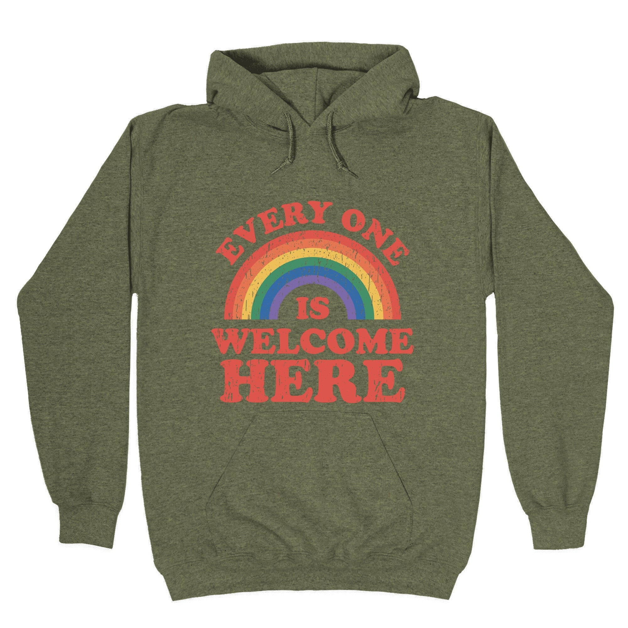 Everyone Is Welcome Here Rainbow Hoodie