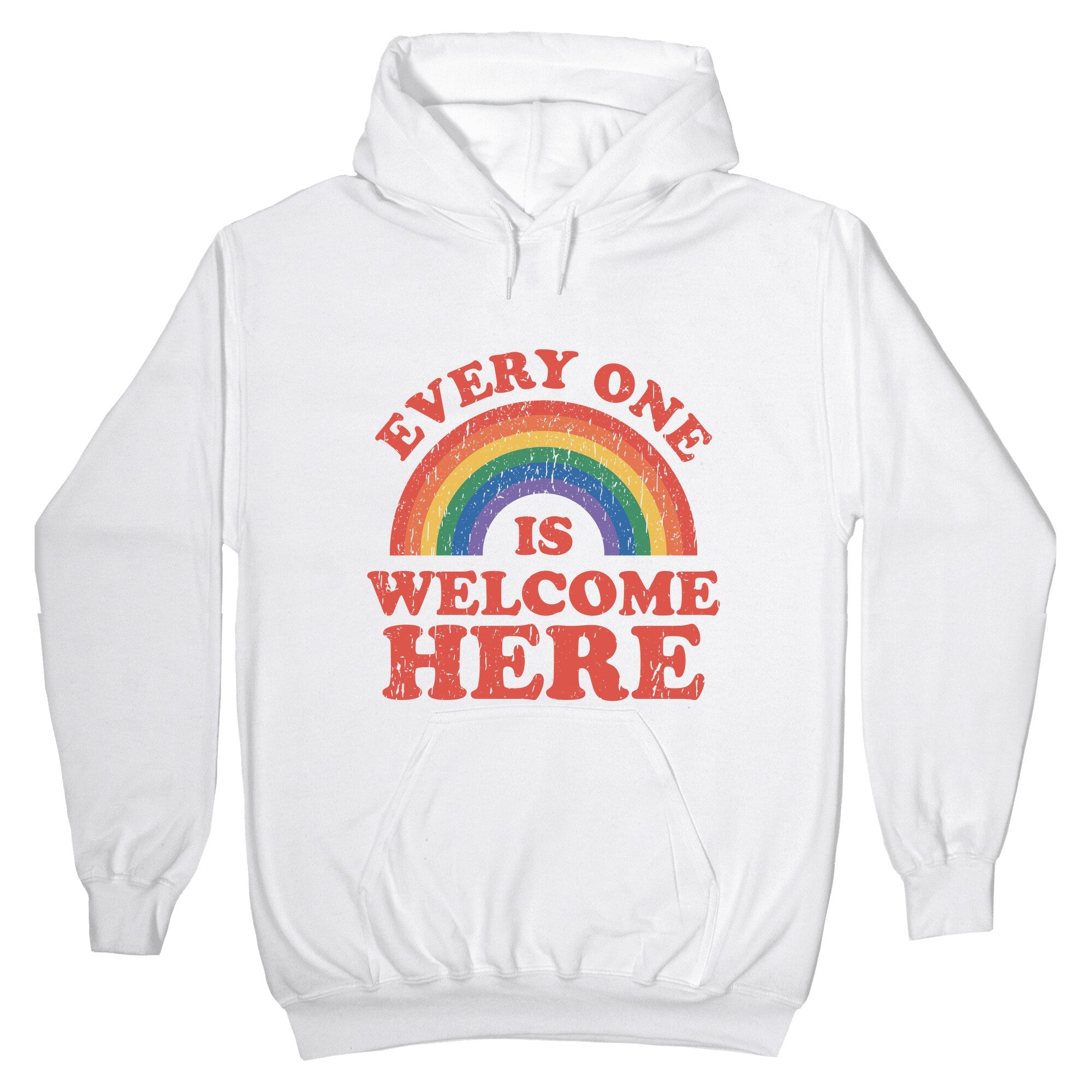Everyone Is Welcome Here Rainbow Hoodie