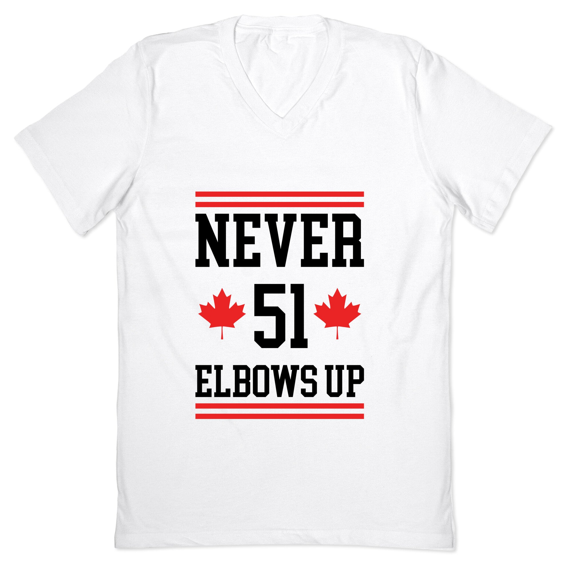 Elbows Up Never 51 V-Neck