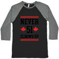 Elbows Up Never 51 Baseball Tee
