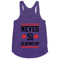 Elbows Up Never 51 Racerback Tank