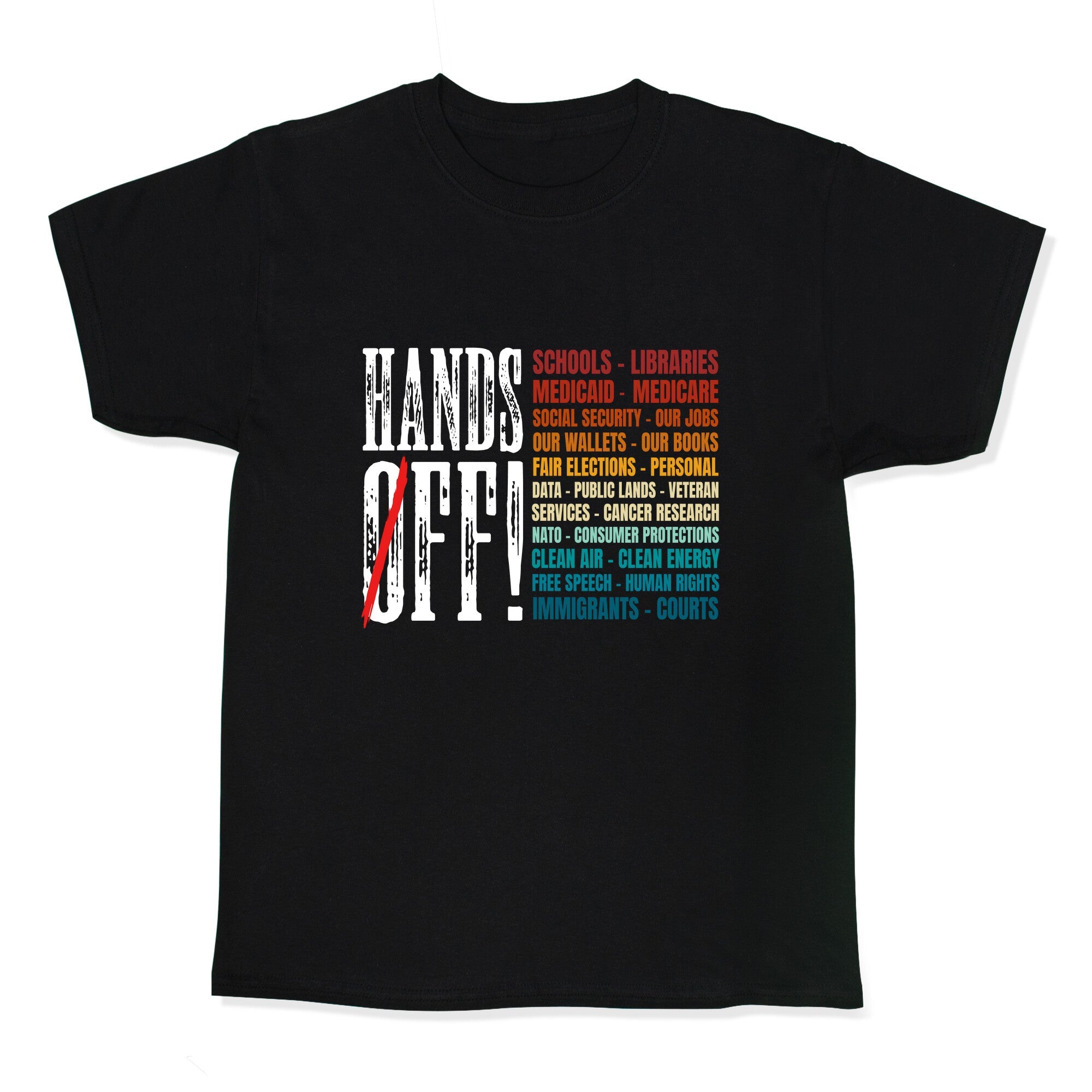 Hands Off Trump Protest Kids Tee