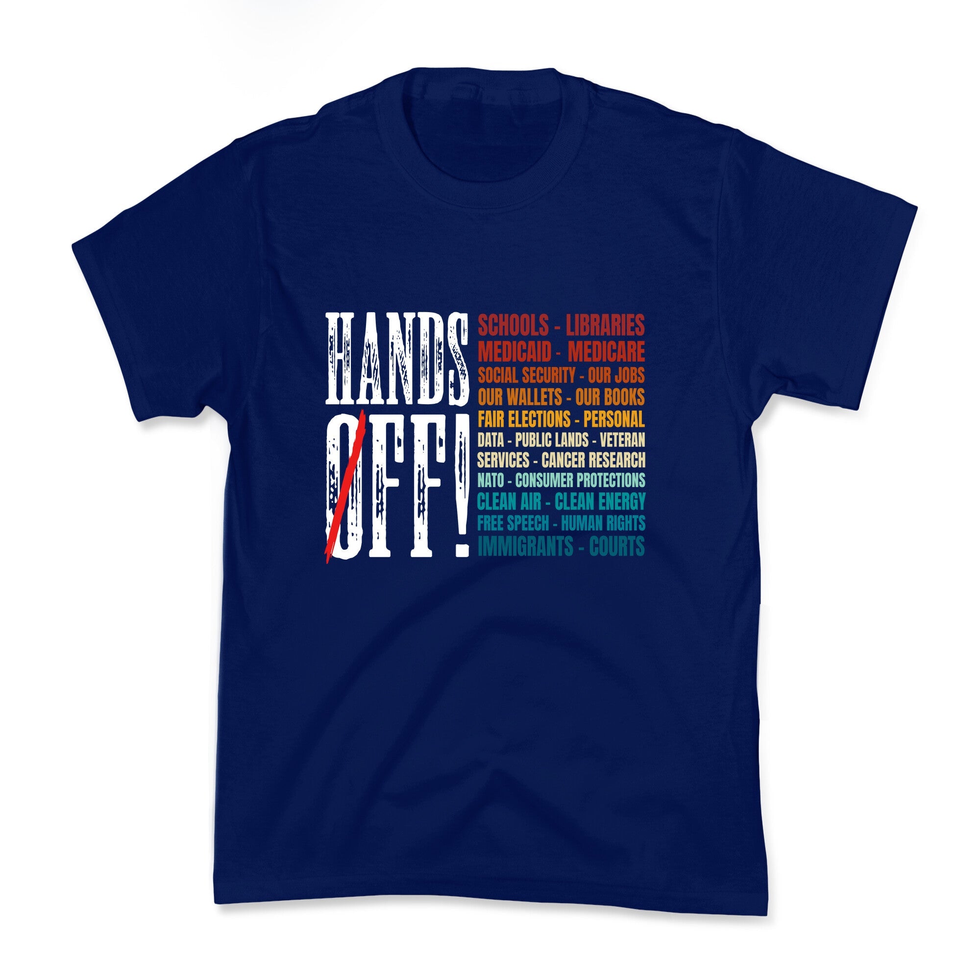 Hands Off Trump Protest Kids Tee