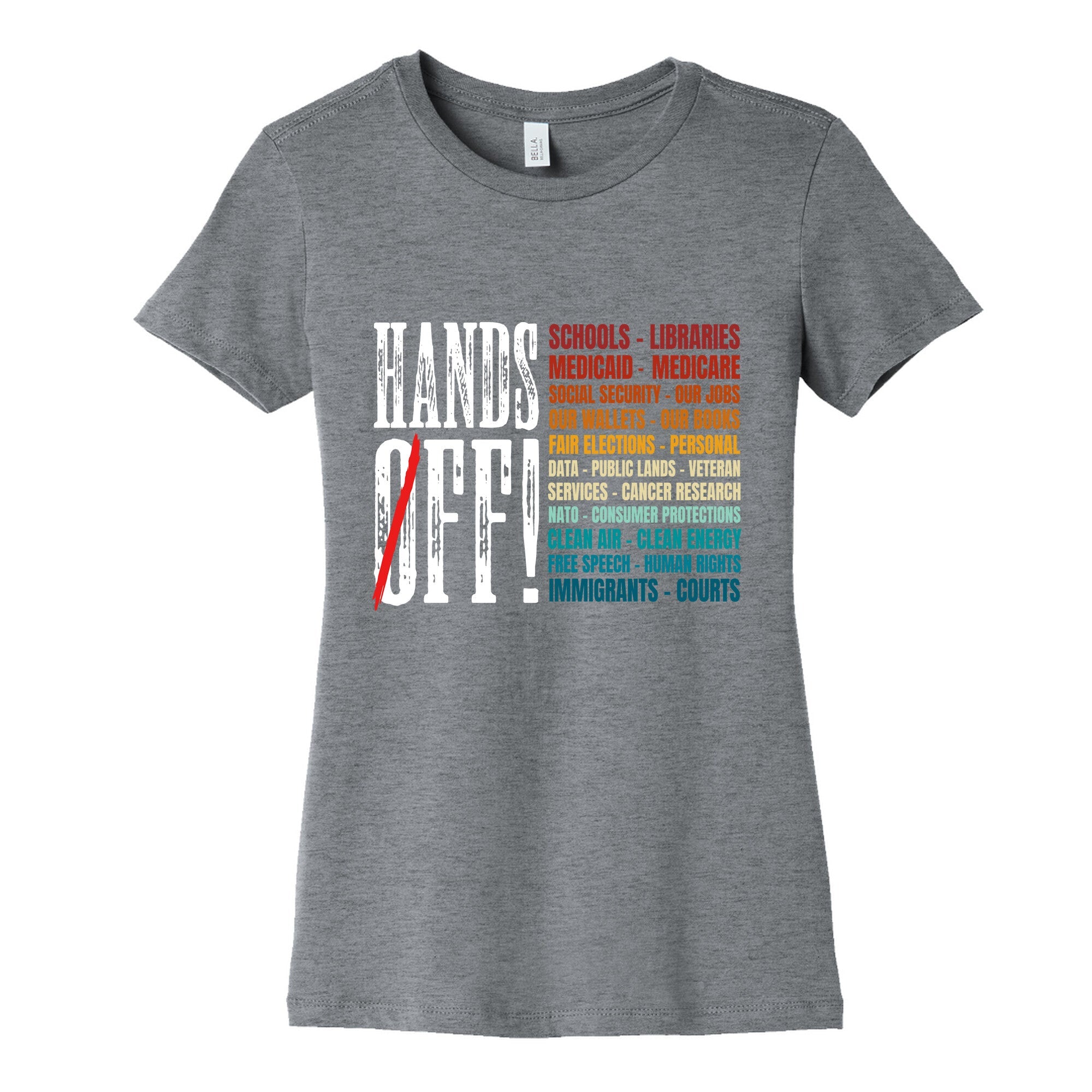 Hands Off Trump Protest Womens Cotton Tee