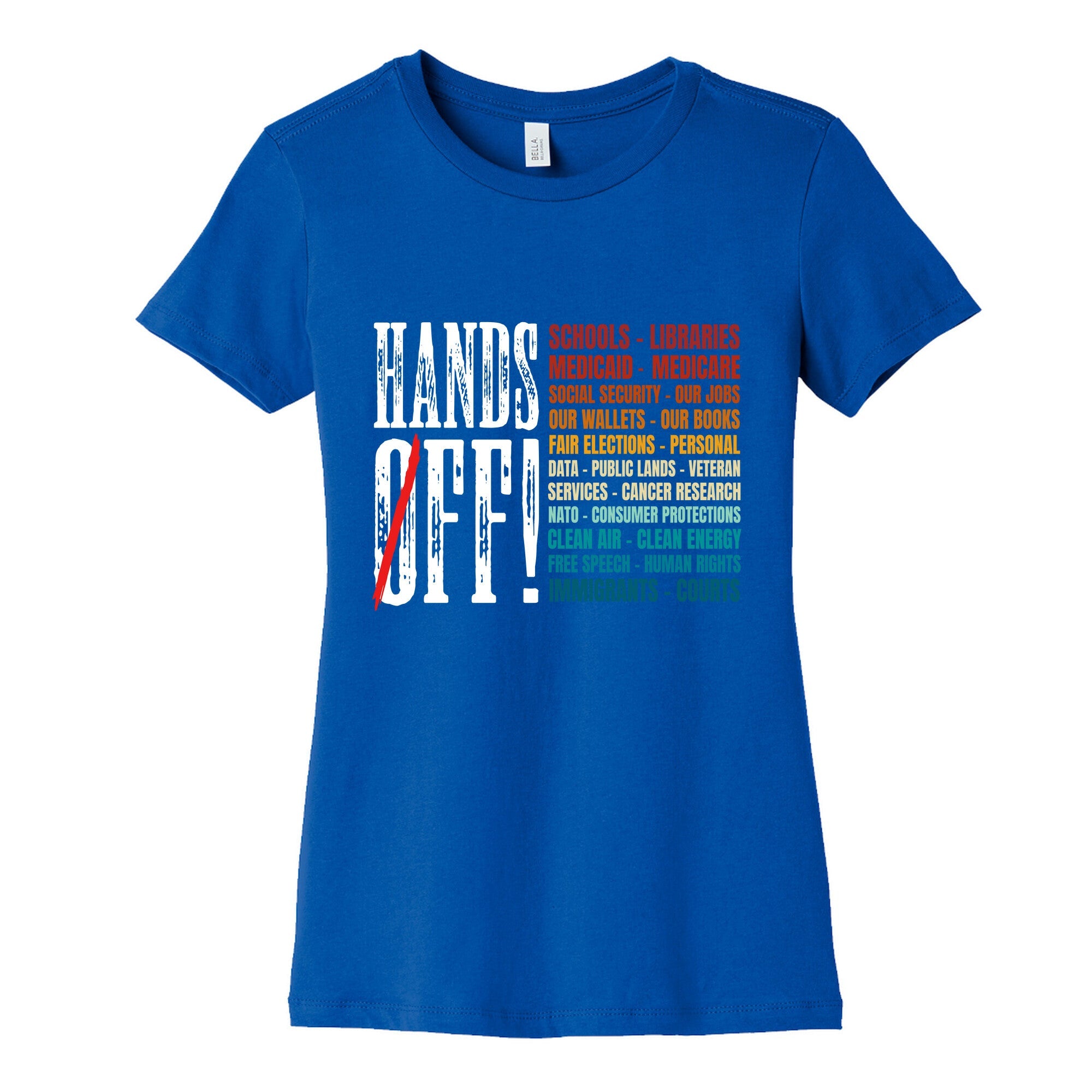 Hands Off Trump Protest Womens Cotton Tee