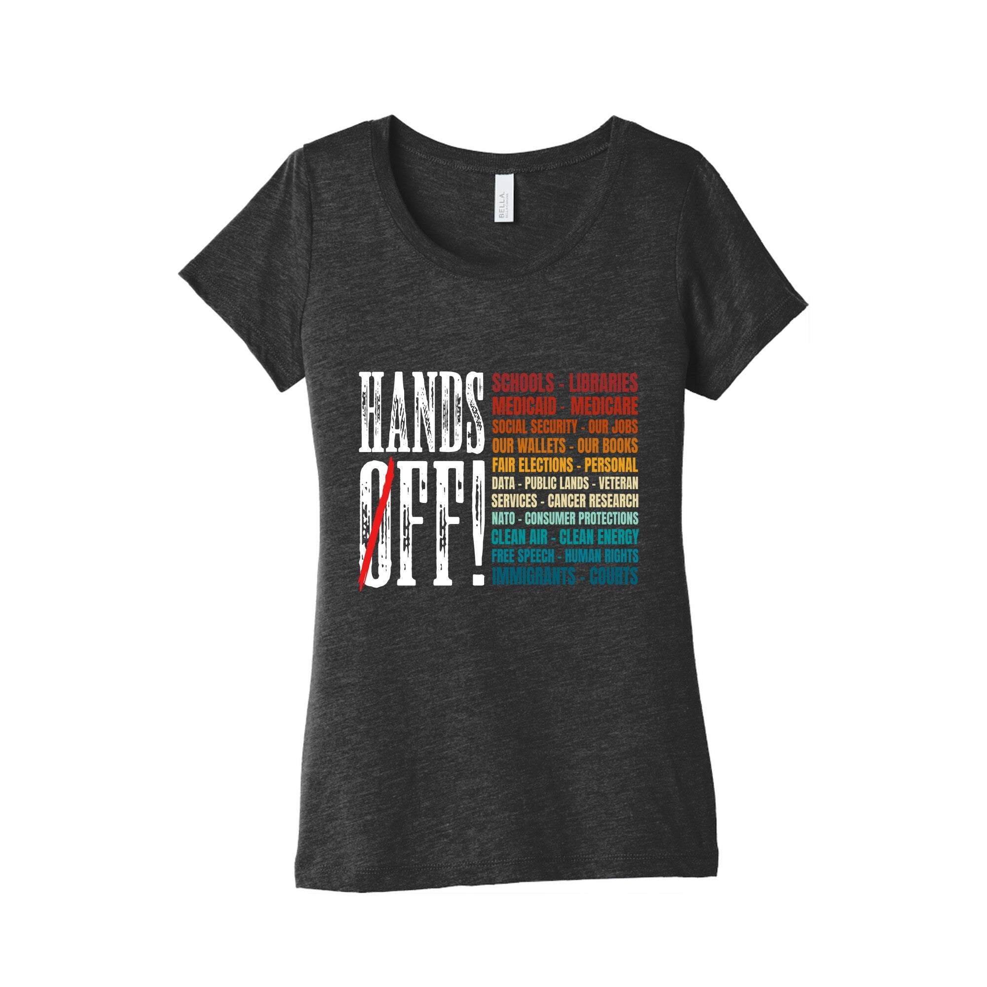 Hands Off Trump Protest Womens Triblend Tee