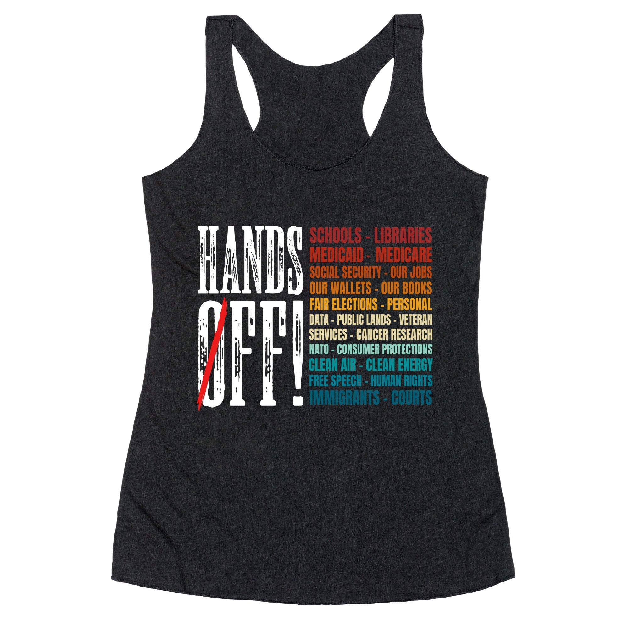 Hands Off Trump Protest Racerback Tank