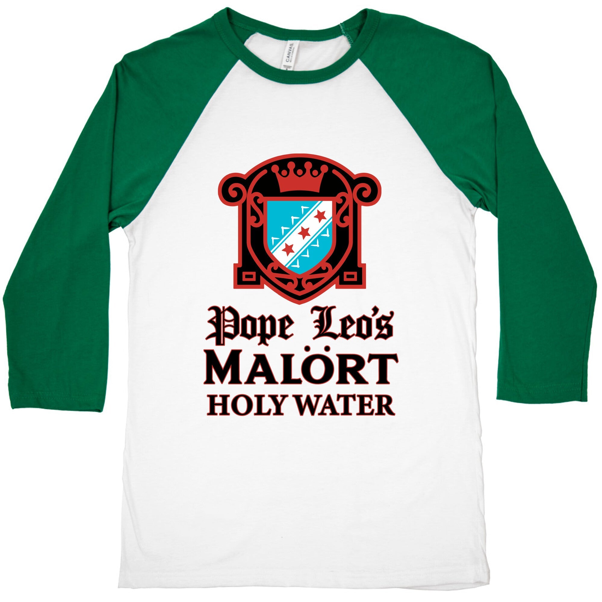 Pope Leo Holy Water Baseball Tee