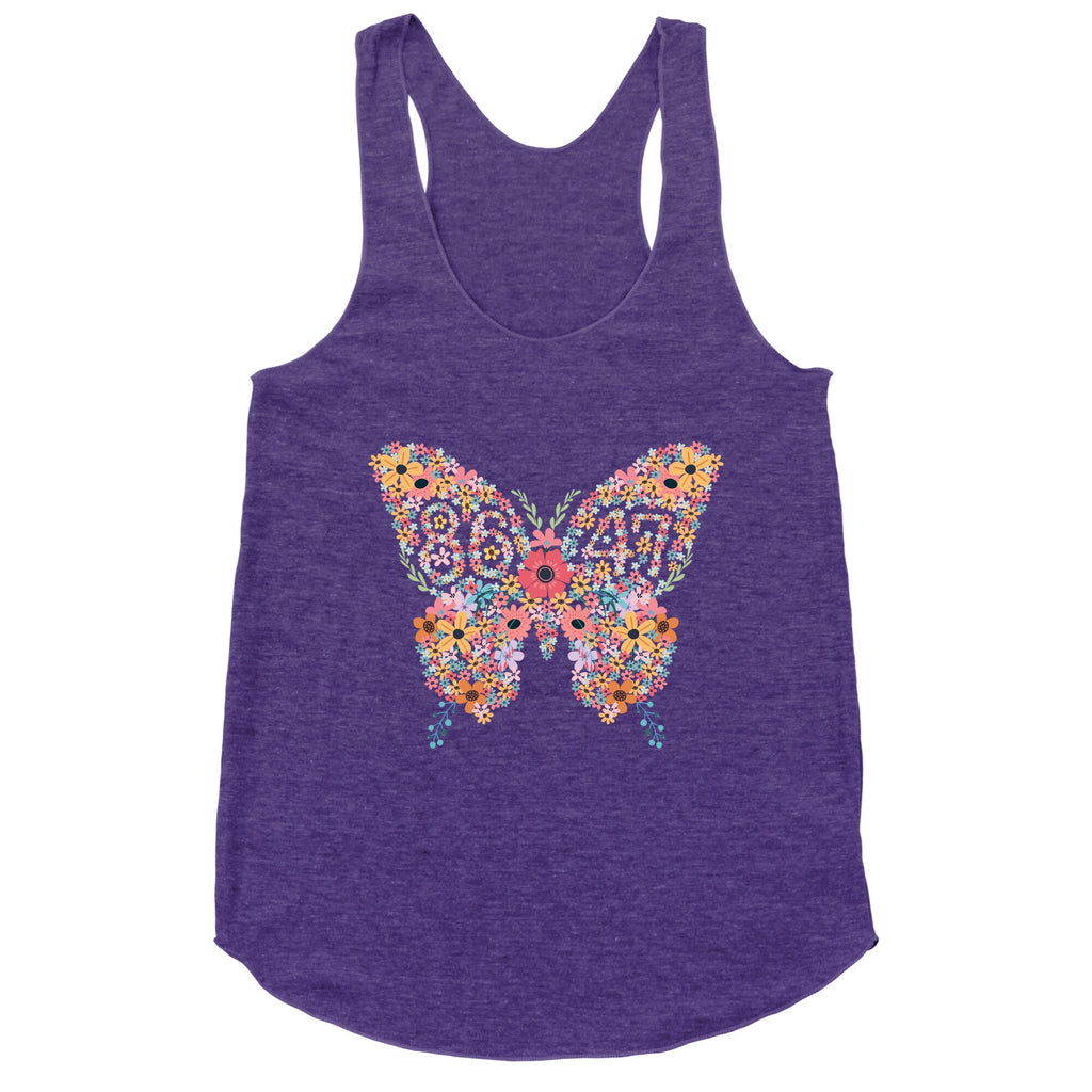 8647 Anti Trump Butterfly Racerback Tank