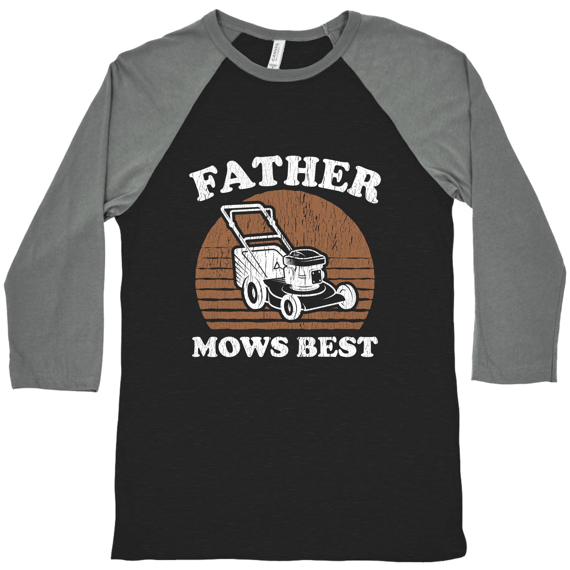 Father Mows Best Fathers Day Baseball Tee