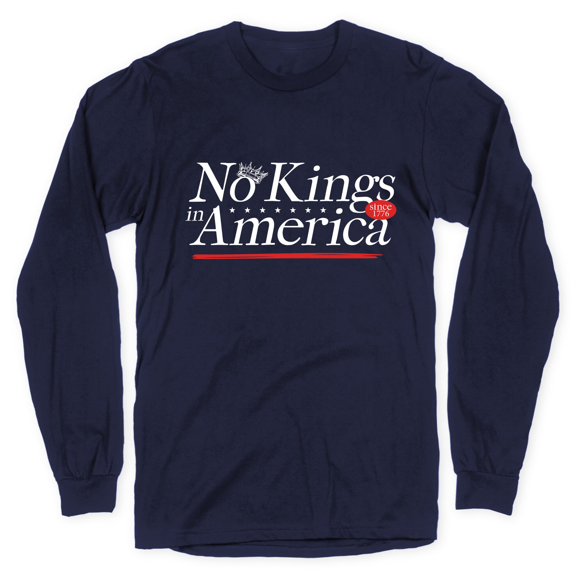 No Kings In America Anti Trump Longsleeve Tee