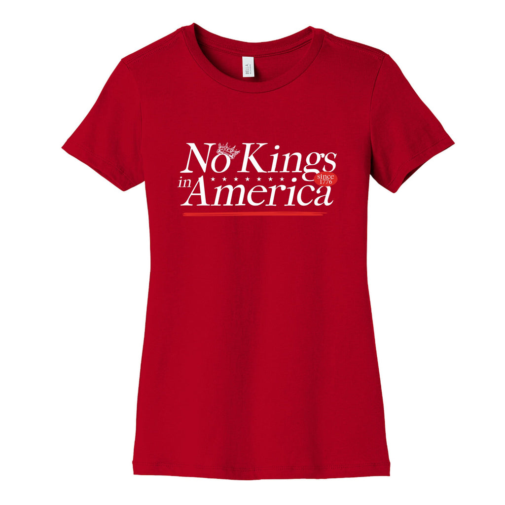 No Kings In America Anti Trump Womens Cotton Tee