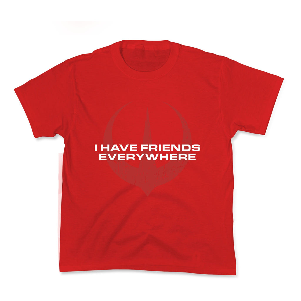 I Have Friends Everywhere Red Kids Tee