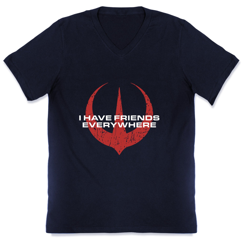 I Have Friends Everywhere Red V-Neck