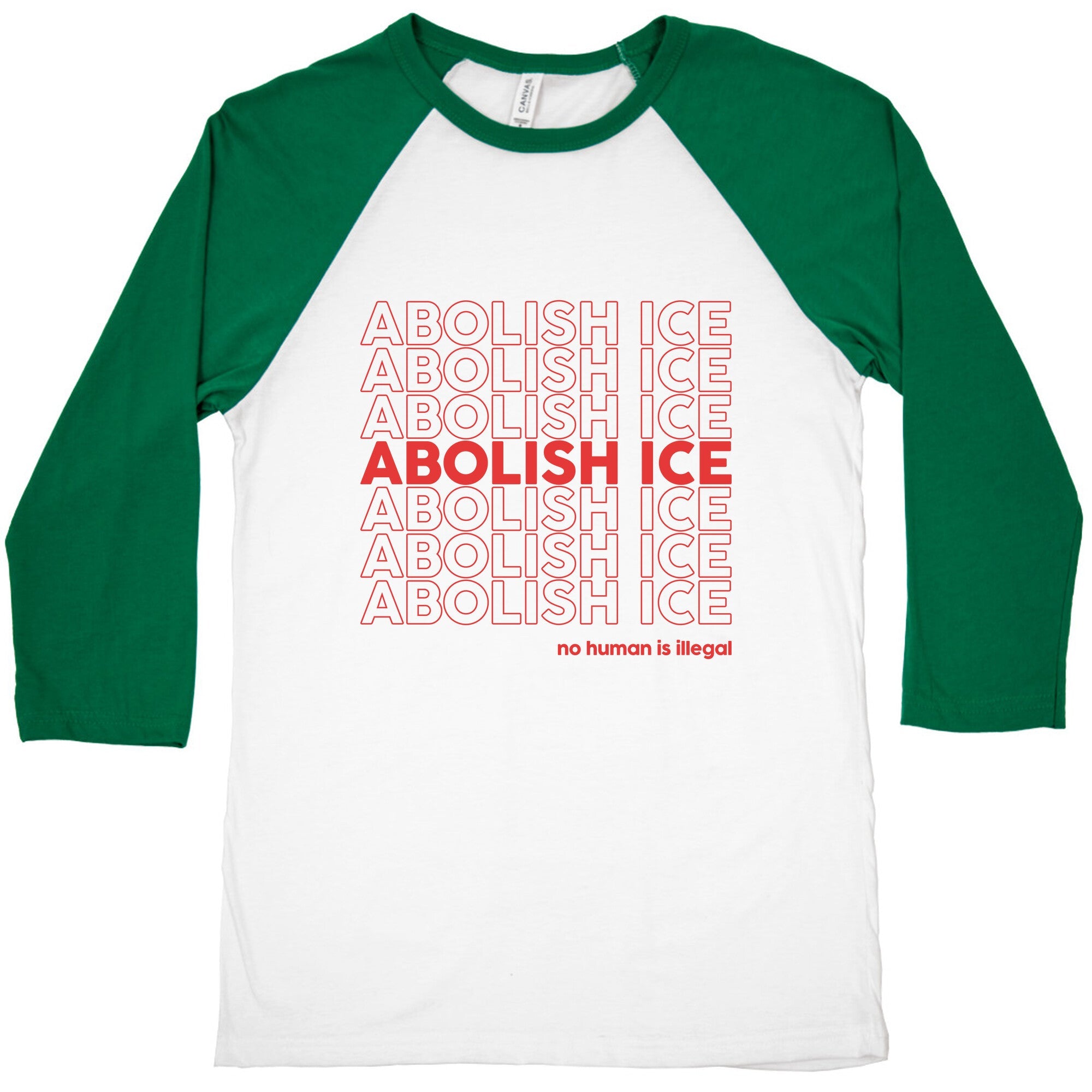 Abolish Ice Red Baseball Tee