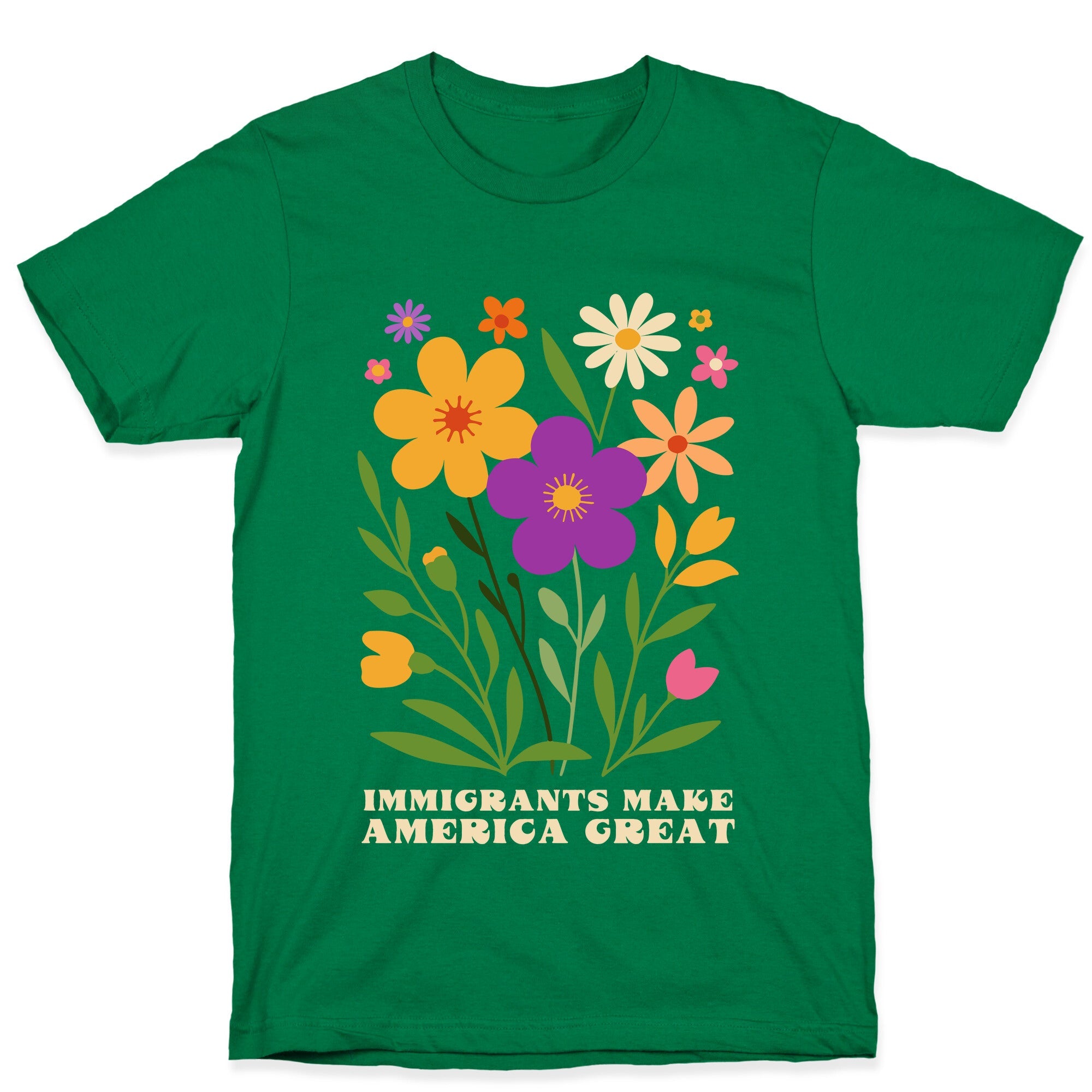 Immigrants Make America Great Floral T-Shirt
