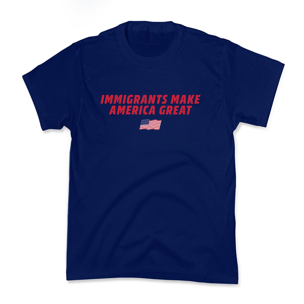 Immigrants Make America Great Flag Kids Tee