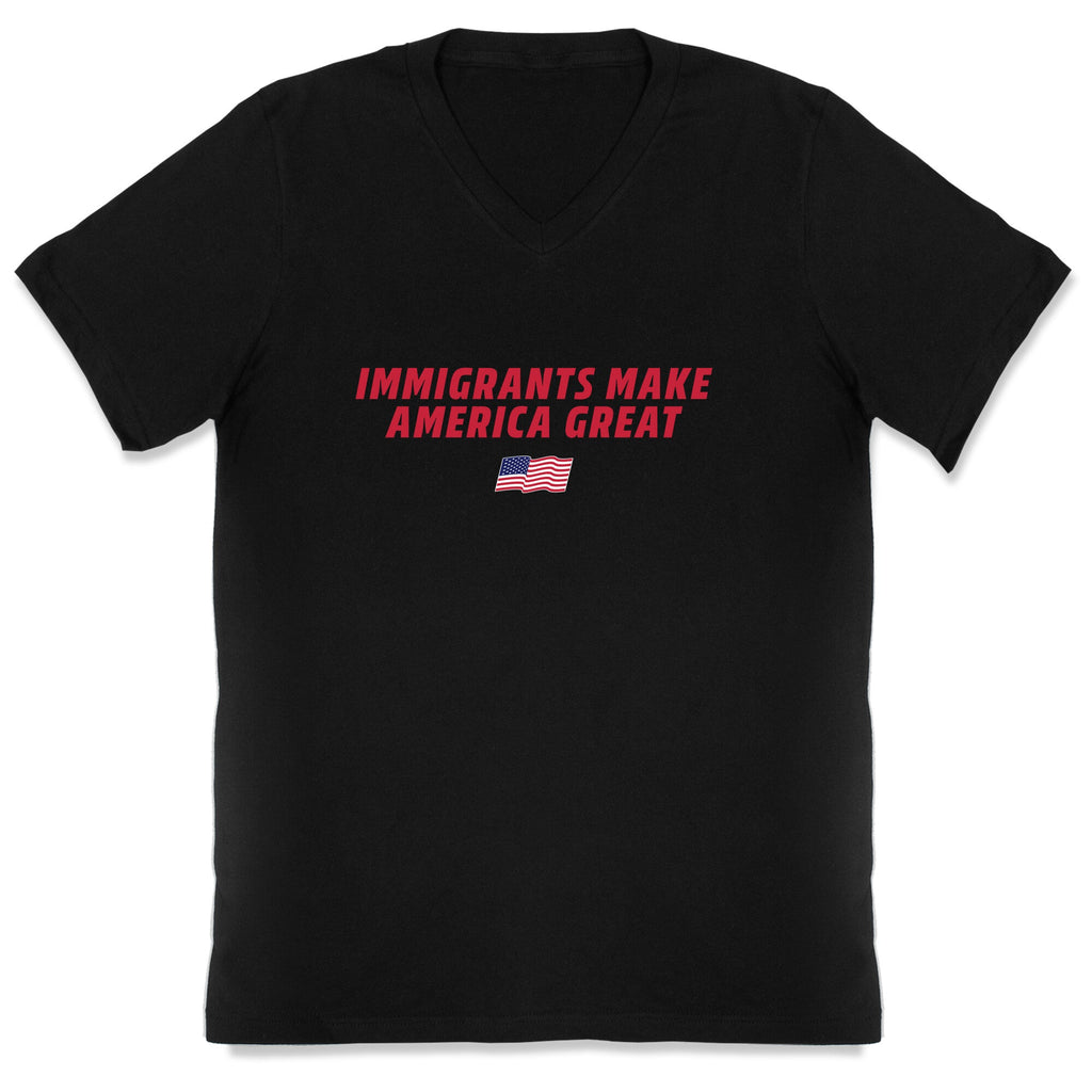 Immigrants Make America Great Flag V-Neck