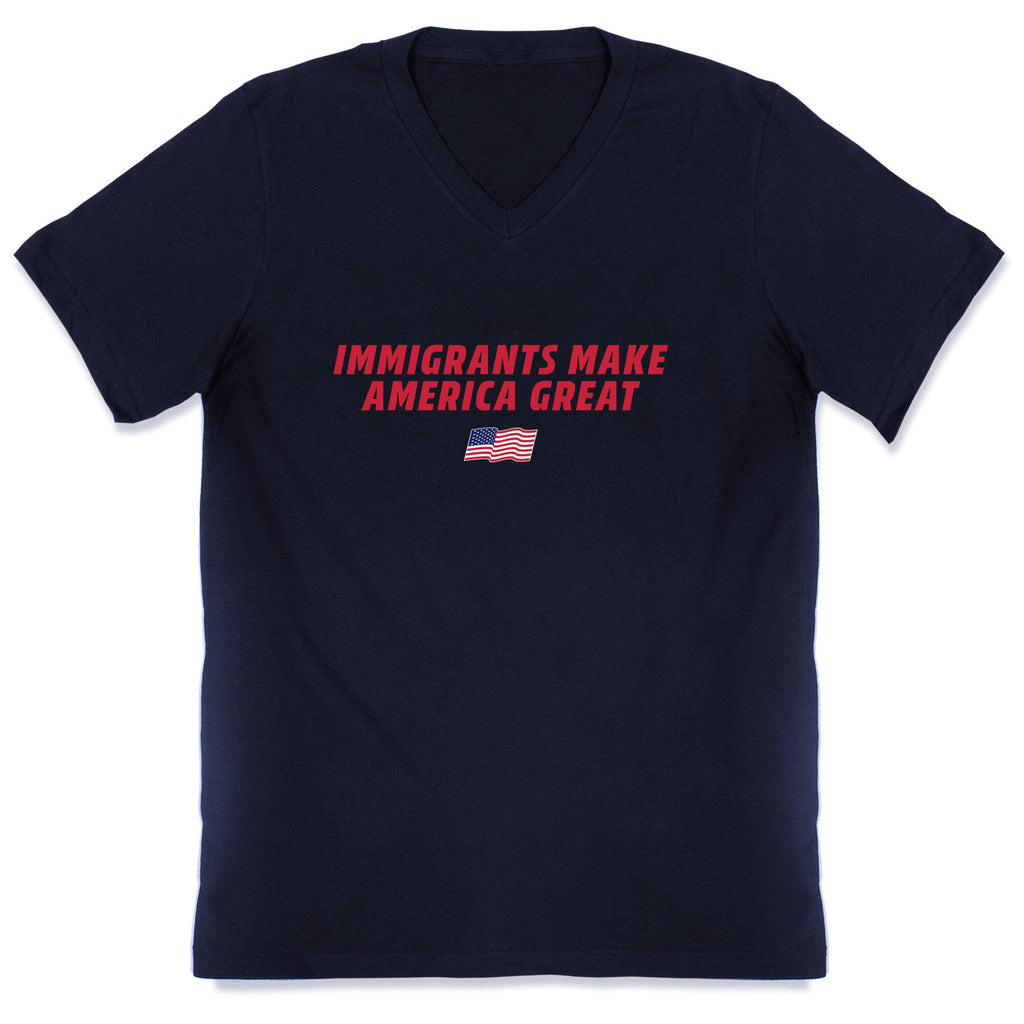 Immigrants Make America Great Flag V-Neck