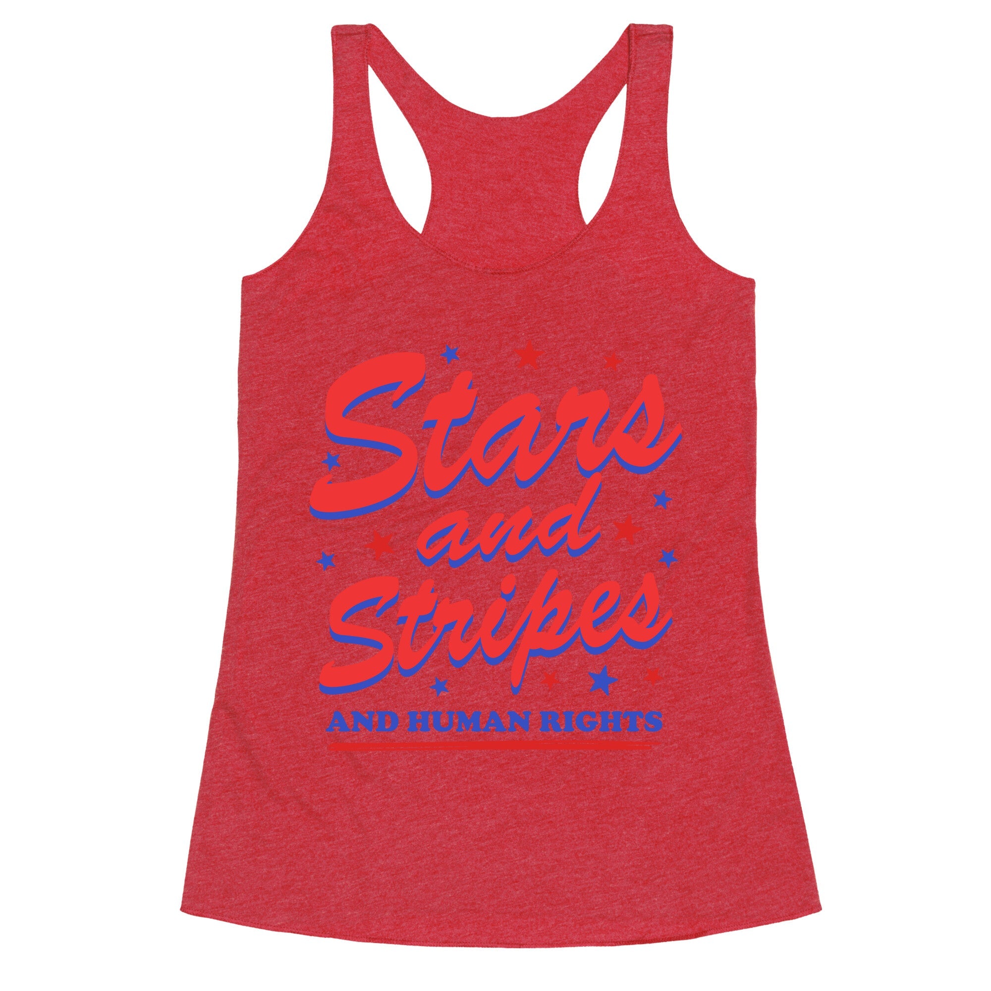 Starts Stripes Human Rights Racerback Tank
