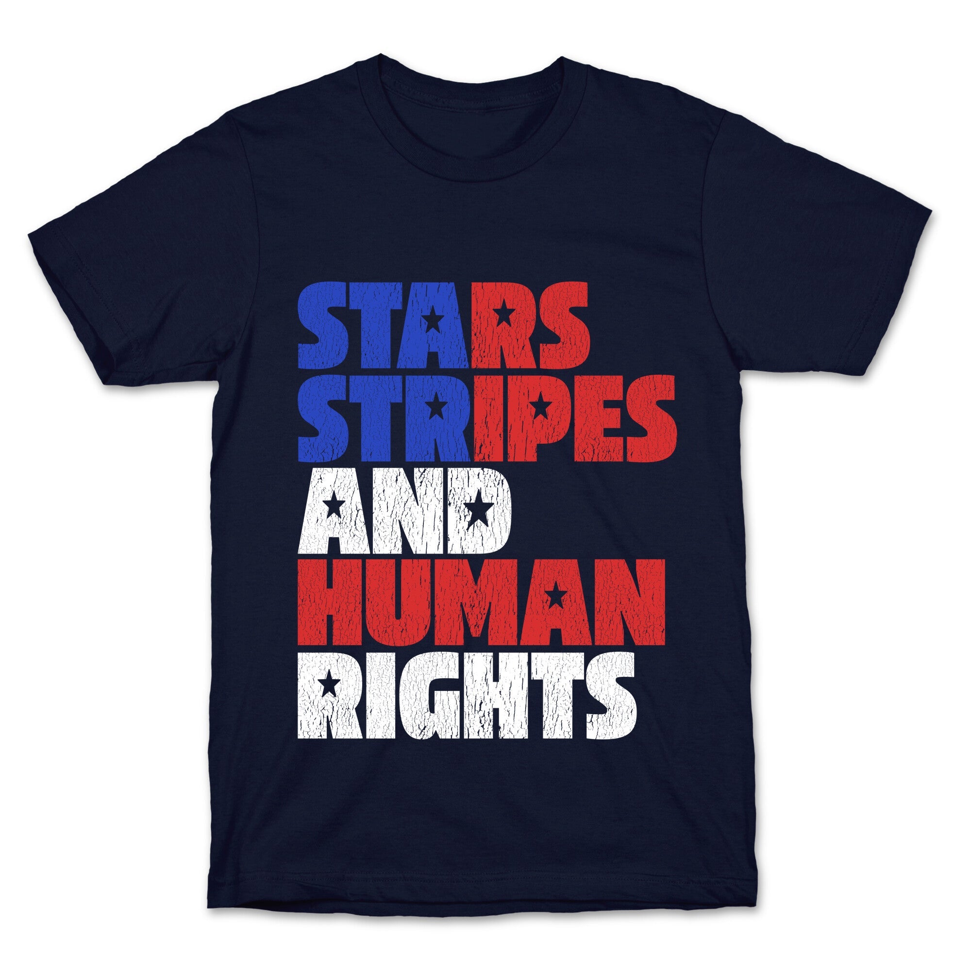 Starts Stripes Human Rights July 4th T-Shirt
