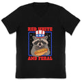 Red White And Feral V-Neck