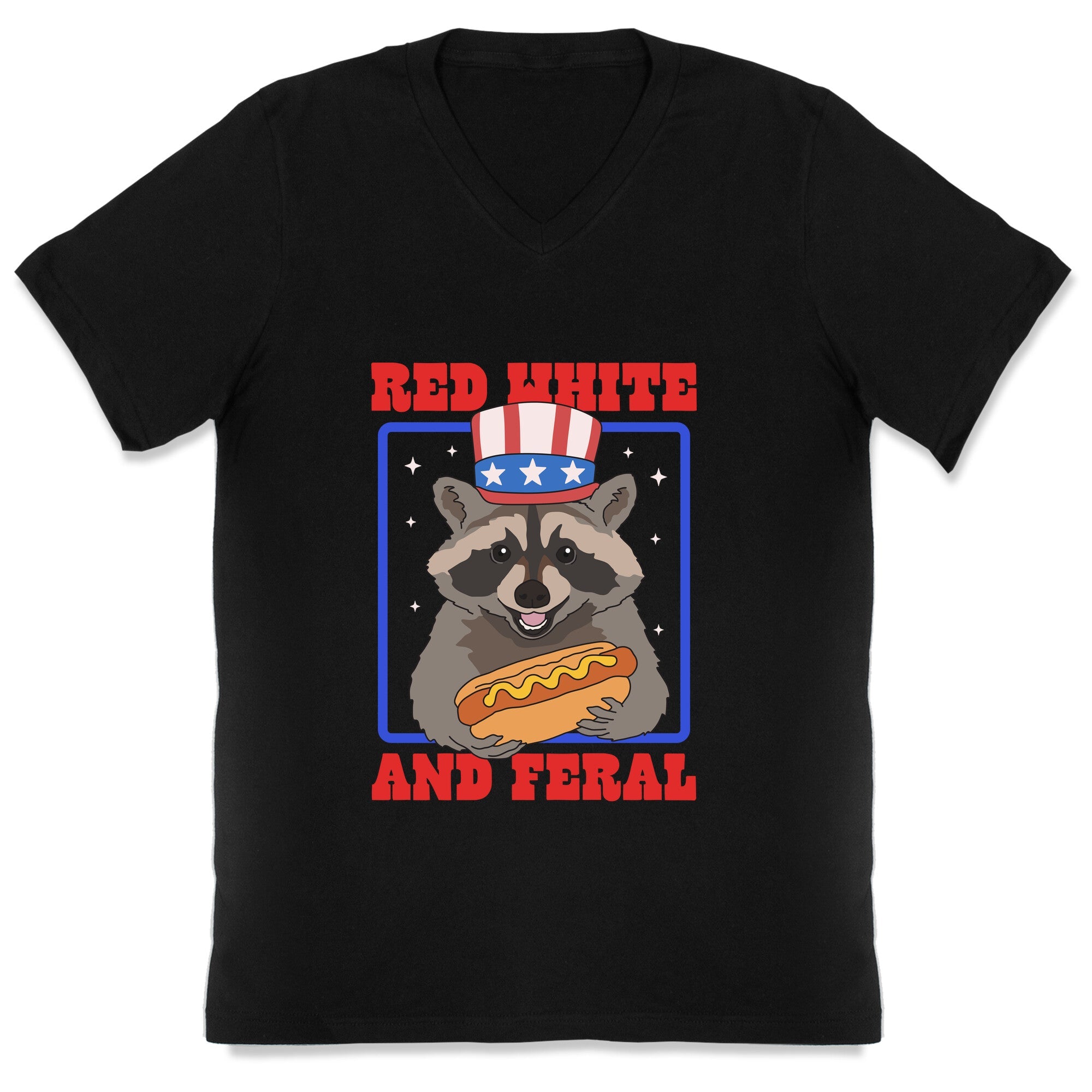 Red White And Feral V-Neck