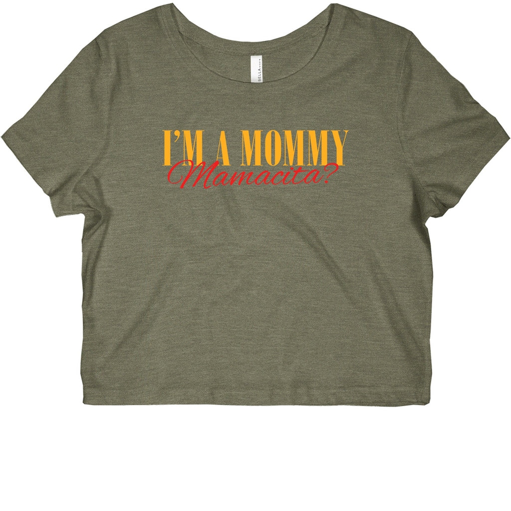 Mamacita Mom of a Human Womens Slim Fit Crop Top Tee