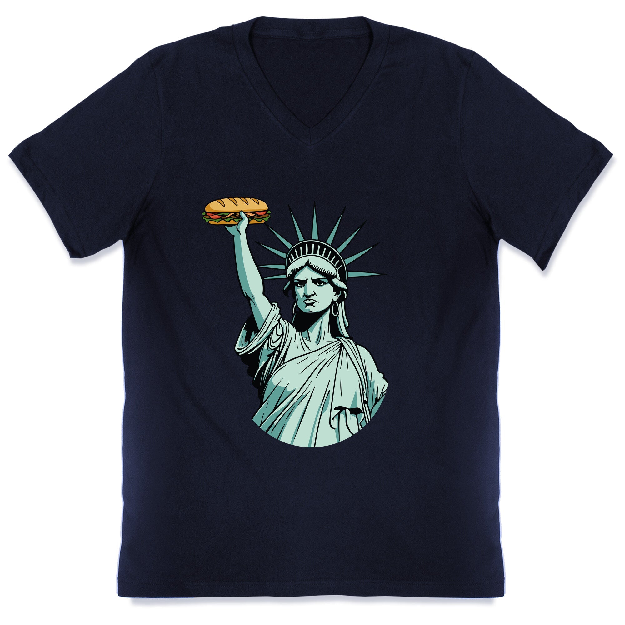 Statue of Liberty Sandwich Guy DC V-Neck