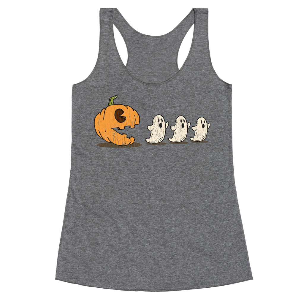 Halloween Pumpkin Ghost Game Racerback Tank