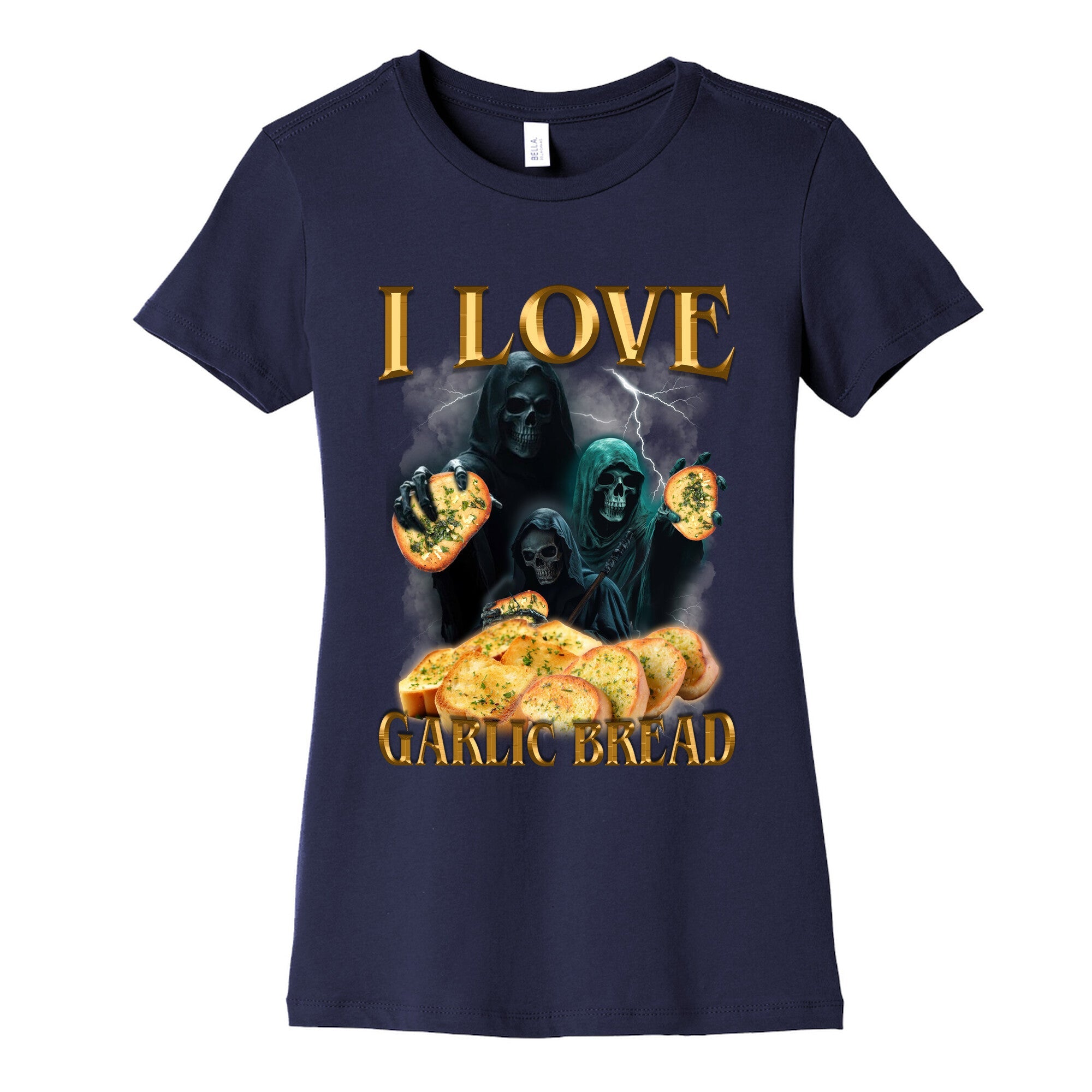 I Love Garlic Bread Womens Cotton Tee