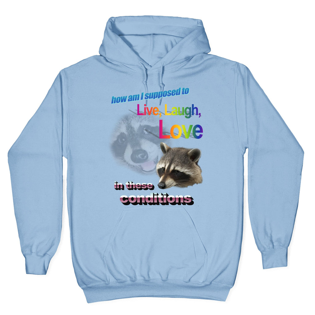 Live Laugh Love Raccoon Hoodie