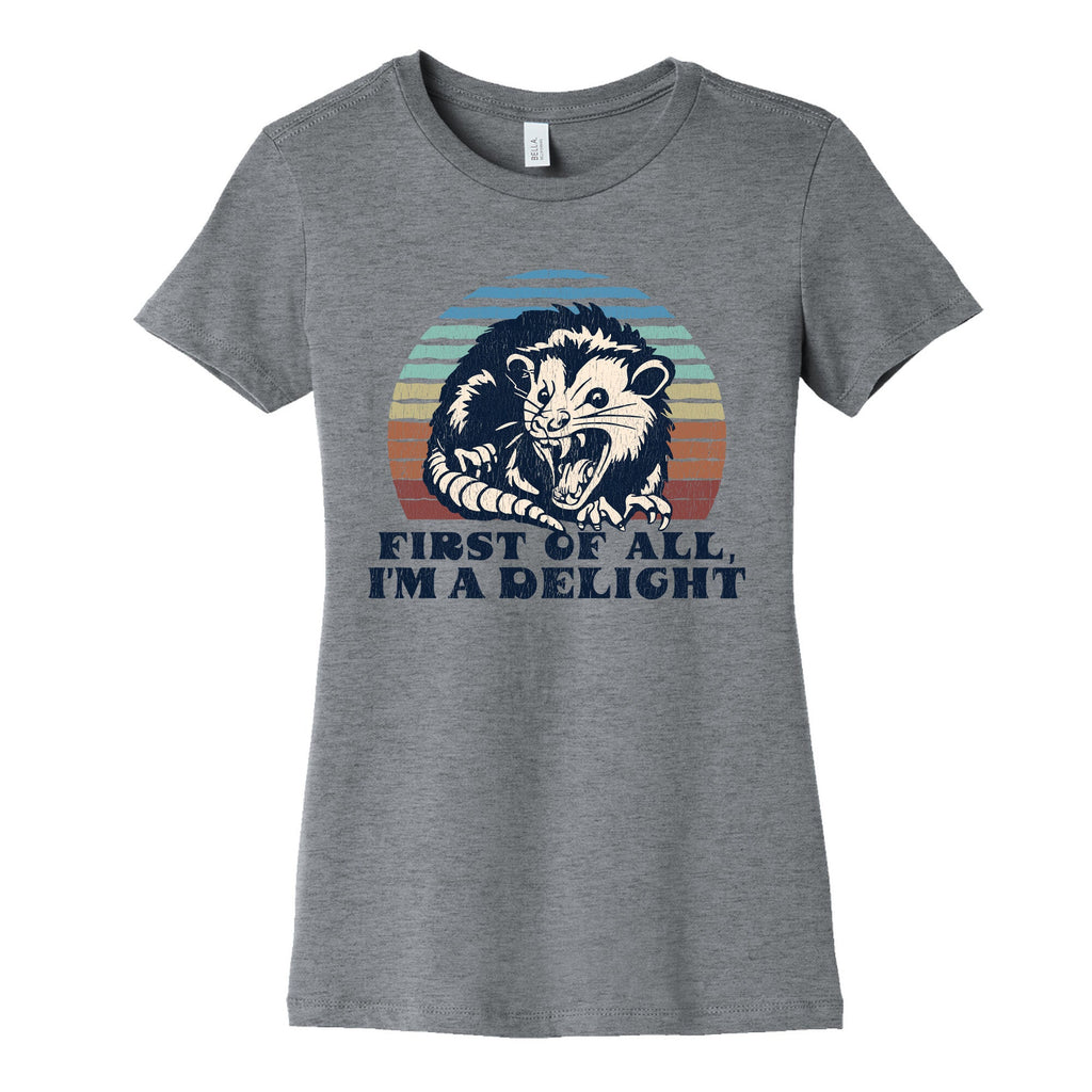 Delightful Unhinged Possum Womens Cotton Tee