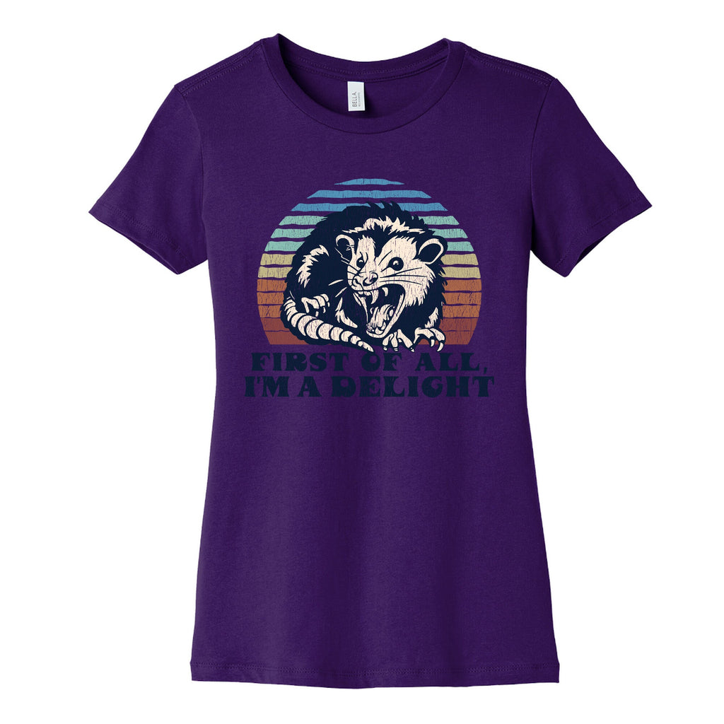 Delightful Unhinged Possum Womens Cotton Tee