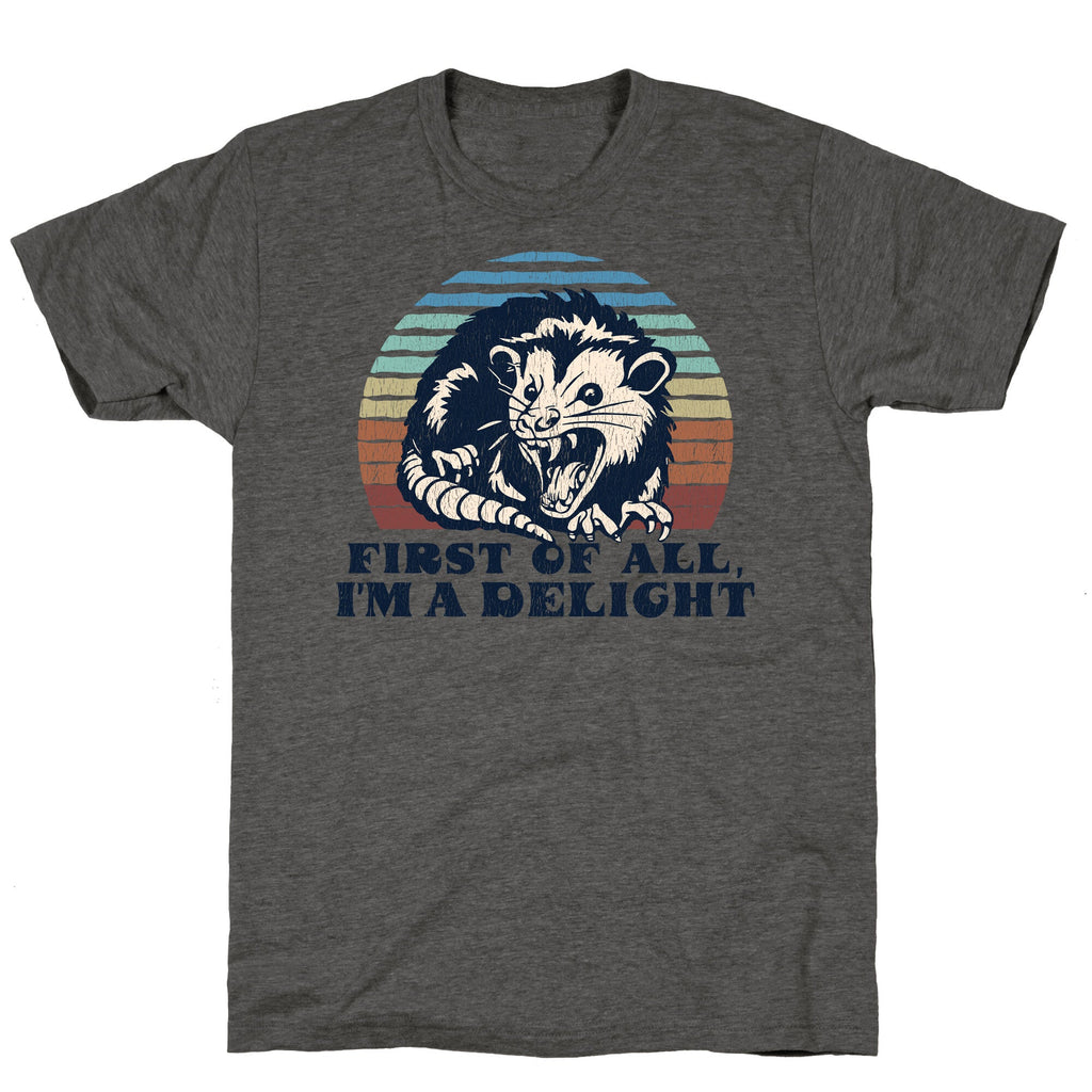Delightful Unhinged Possum Unisex Triblend Tee