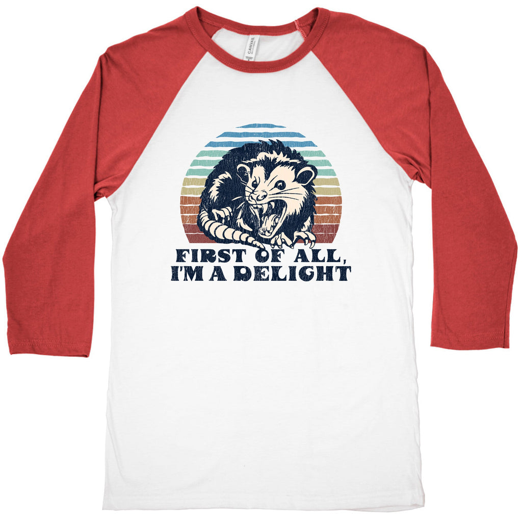 Delightful Unhinged Possum Baseball Tee